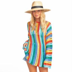 Show Me Your Mumu Cruz Sweater Rainbow Tropic Knit Size Medium